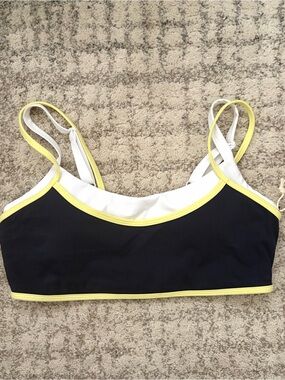 NWT FORM Active Layered Bra in Navy/Lemon